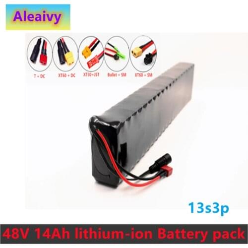 48V 14Ah 13S3P Rechargeable lithium-ion Battery pack, Suitable for 500w Electric bicycles, Scooters, 14000mAh lithium Batteries