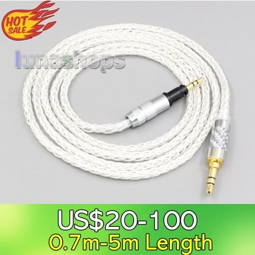 LN006534 8 Core Silver Plated OCC Earphone Cable For Sennheiser Momentum 1.0 2.0 On-Ear Headphones