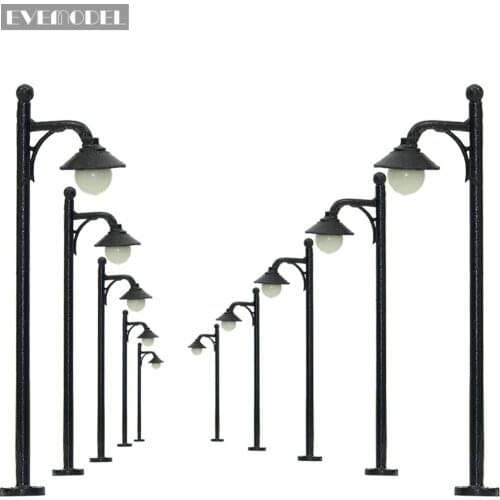LYM21 10pcs Model Railway 1:100 Train Lamp Post Street Lights TT N Scale LEDs 4.7cm