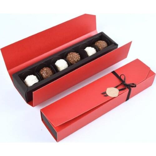 Fashion Chocolate Paper Box Black Red Party Chocolate Gifts Packaging Boxes For Valentines Day Christmas Birthday Supplies SN