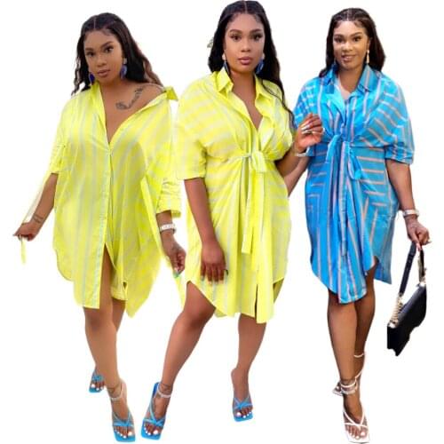 High Street Fashion Women Dresses Summer 2021 Black Girl Lounge Wear Chic Top Female Shirts Blouses Office Lady Party Dress