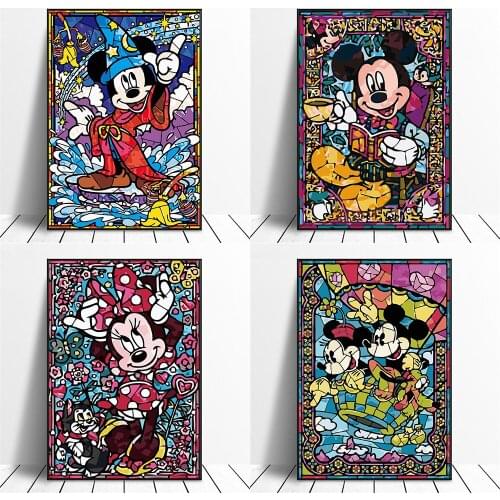 Disney Cartoon Character DIY Painting By Numbers Home Decoration Mural Kids Crafts Calligraphy Painting Art Brush Set Gift
