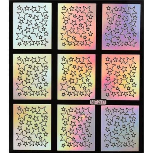 Wholesale Multiple-Use Nail Sticker Hollow out Print Stencil Stickers 3D Nail Laser Vinyls Image Guide 500pks/lot free shipping