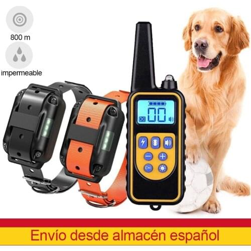 Pet Dog Training Collar Remote Electric Shock Vibration Rechargeable Rainproof Blue LCD For 3 Dogs Collar de adiestramiento para