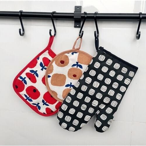 1Pcs Kitchen Pad Cooking Microwave Baking BBQ Oven Potholders Oven Mitts Kitchen Gloves Mitts