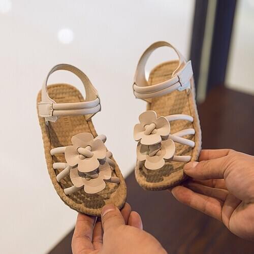 Girls Sandals Little Kids Sandals Toddlers Children Beach Shoes Floral Sweet Princess Flowers Soft Bohemian Style 2021 Summer