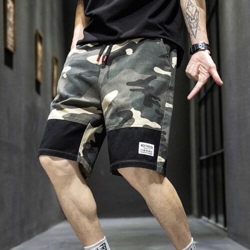 High Street Camouflage Cargo Shorts Men Fashion Print Multi Pocket Shorts Summer Korean Patchwork Mens Casual Shorts Oversized