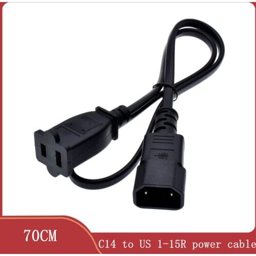 IEC 320 C18 to US female American Standard universal socket C13 AC PLUG CONVERTER IEC320 C14 2PIN to Nema 1-15R AC power cable
