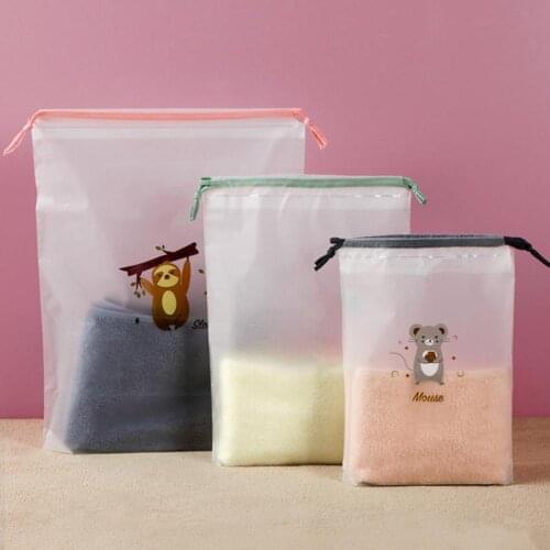 Toiletries Underwear Socks Storage Bags Multi-purpose Animal Pattern Item-Protective Reusable Drawstring Canvas Pouch for Home