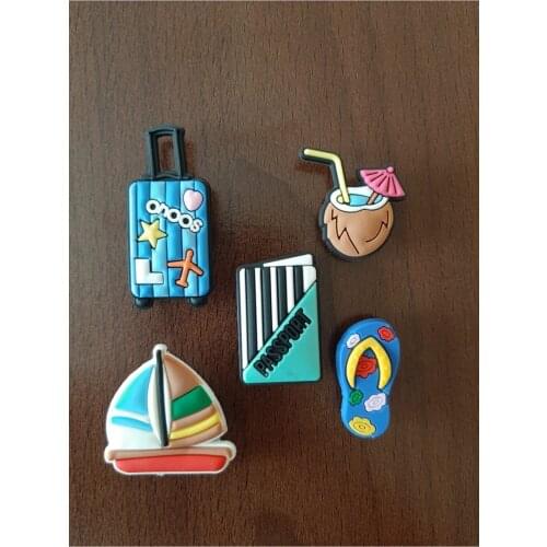 Slippers Jibbiz Ornament 5 Piece Holiday Set Shoe Charms Accessories Decorations Sad PVC Croc Buckle Kids Party Gifts