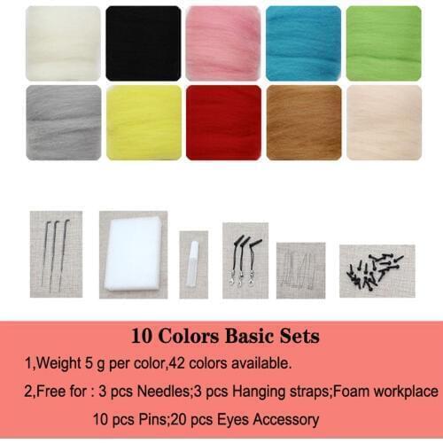 42 Wool Colorful Available Super Soft felting Short Fiber Wool Perfect in Needle Felt and Wet Felt Wool Material DIY Handmade