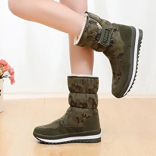 Women snow boots platform winter boots thick plush waterproof non-slip boots fashion women winter shoes warm fur botas mujer