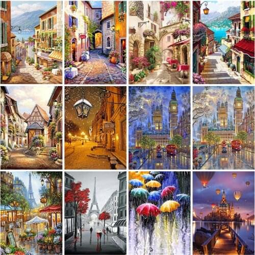 Scenic DIY 5D Diamond Painting Full Round Drill Landscape Diamond Embroidery Cross Stitch Mosaic Rhinestones Home Decor