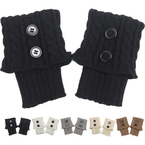 1 Pair Women Short Button Crochet Leg Warmers Winter Fall Knit Boot Cuffs Socks Boot Warmers Boot Toppers Gaiters Leg Warmers