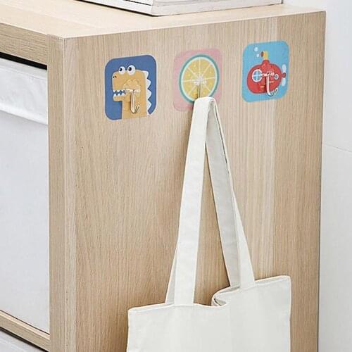 1PC Kitchen Cartoon Sticky Hook Multifunction Storage Organizer Hanging Cable Bracket Hook Wall Rack Waterproof Holder Bath V4G3