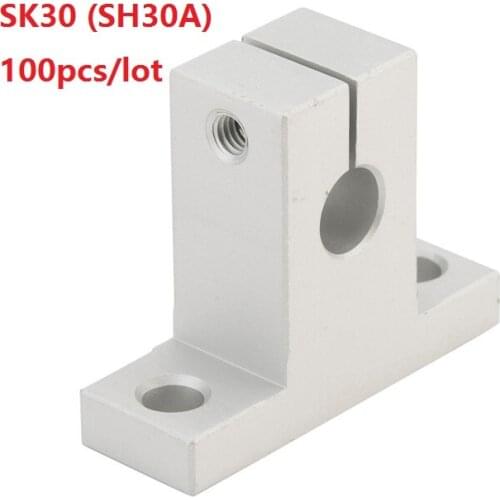 100pcs/lot SK30 SH30A inner diameter 30mm shaft Linear rail shaft support bearing end bearings CNC router 3D printer parts