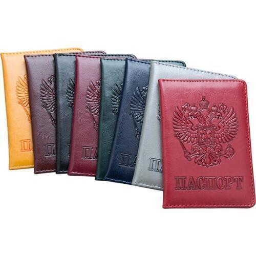 2019 High Quality PU Passport Cover for Men Women Travel Passport Case Russia Travel Document Cover SIM Passport Holders