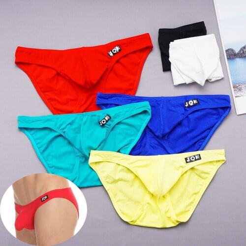 2021 Fashion Mens Panties Sexy Briefs Low Rise G Strings Solid Color Breathable Thong Underwear