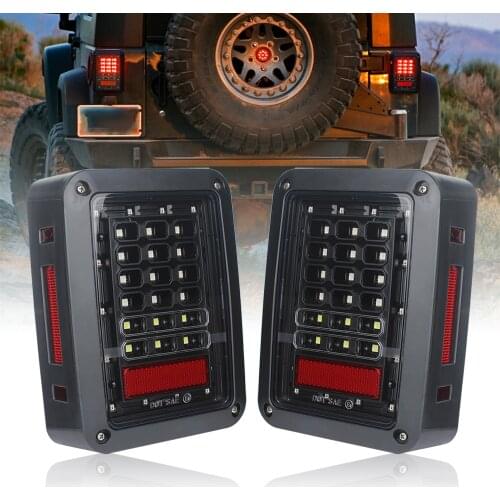2X LED Tail Lights Car Rear Brake Reverse Taillights Turn Signals European US Version For Jeep Wrangler JK 2007-2017