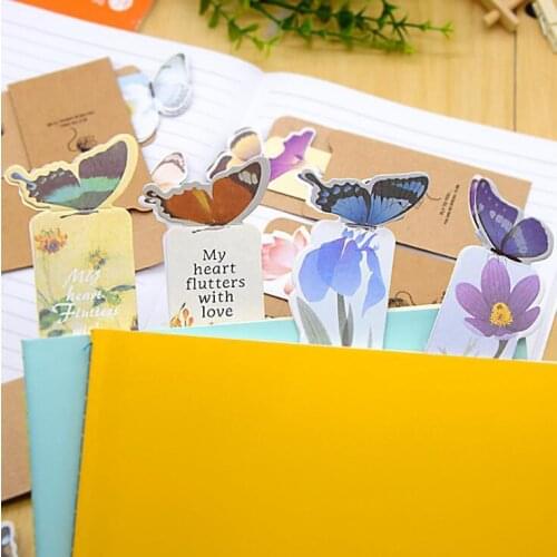 5Pcs Butterfly Bookmarks for Books Realistic Cute Kawaii 3D Bookmark Office School Stationery Teachers Gifts Book Accessories