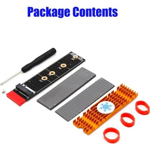 NGFF(M.2) nvme M key SSD to PCI- E 1X Adapter with Heatsink(vertical installation)