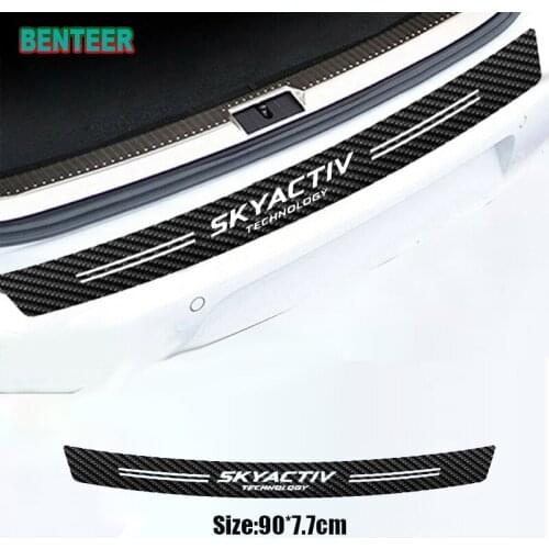 Carbon fiber Car bumper sticker For Mazda Skyactiv Technology Logo 3 6 CX 5 CX3
