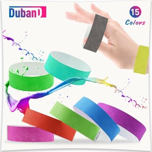 100Pcs 3/4'' Tyvek Paper Wristbands Disposable Waterproof Identification Mark Bracelet for Events Promotional Party Playground