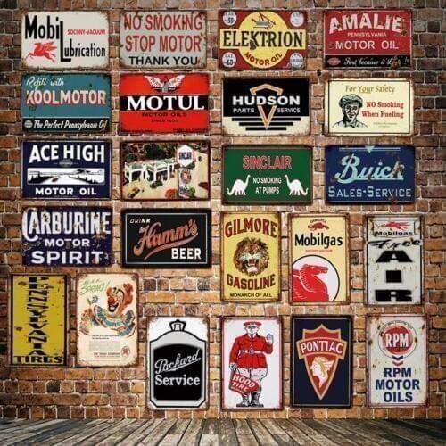 [ DecorMan ] Sterling Vacuum Motor oil Tires Power Lube TIN SIGN Custom wholesale Mural Paintings Bar PUB Decor LT-1876