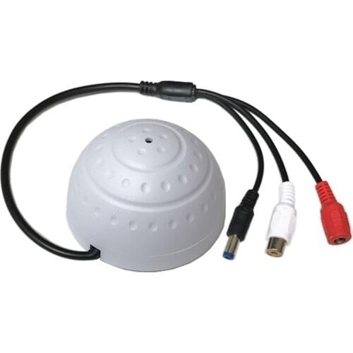 CCTV Microphone with 3 Head Output, Audio Pickup Microphone -Hemispherical Monitoring Pickup for CCTV Security Camera DVR