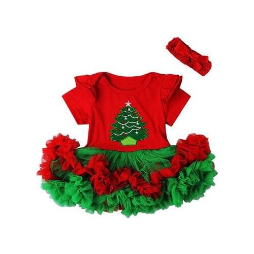 Newborn Baby Girl Cute Dress Christmas Multi-style Polka Dots Ruffle 0-18M Baby Dress Headband Party Outfit Costume Xmas Clothes