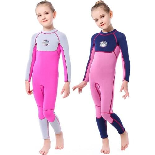 New 3MM Childrens Wetsuit For Women Long-sleeve Warm Swimsuit Girls Snorkeling Sunscreen Surf Jellyfish Diving Suit