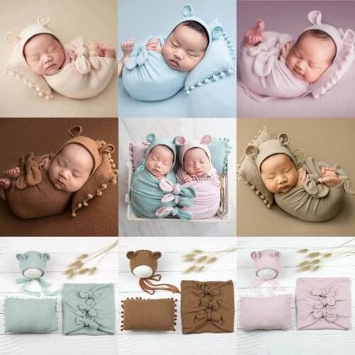 Newborn Photography Clothing Infant Hat+Wrap+Pillow 3Pcs/Set Baby Photo Props Newborn Photography Props Accessories Fotografia