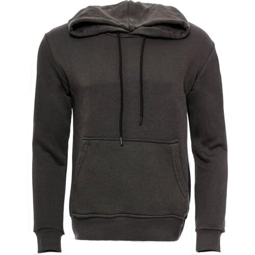 Hooded Pocket Plain Green Mens Sweatshirt