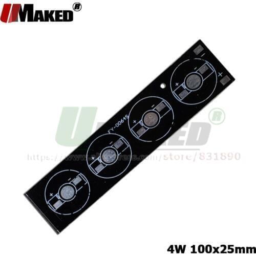 4W 100x25mm LED PCB 1/3/5W High Power LED Aluminun Plate Installed Base heatsink Bar Strip PCB For Bulb Aquarium Light Lamp DIY