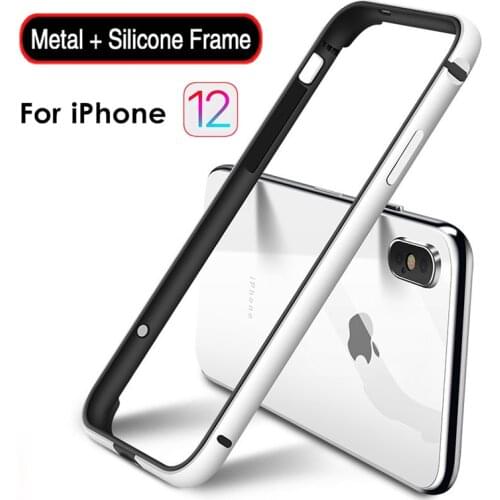 Luxury Frame Phone Cover for IPhone 12/11/10 Case Bumper Metal TPU Back Drop Border Frame Case Cover Anti Fall Protective Cover