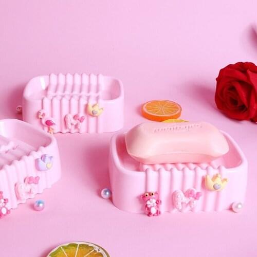 Pink New Bathroom Dish Plate Case Home Shower Travel Hiking Holder Container Soap Box Plastic Soap Box Dispenser Soap Rack