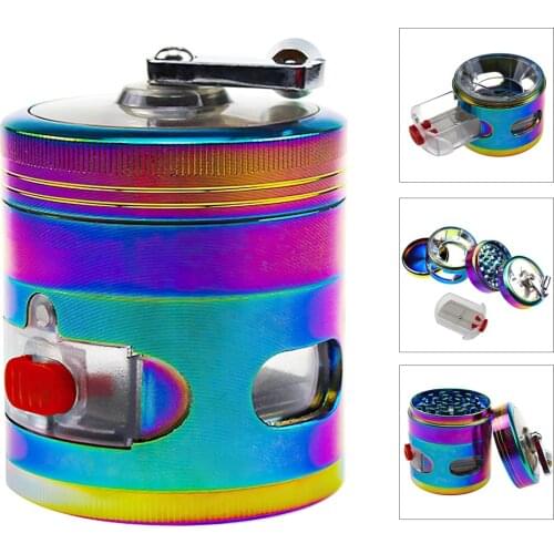 63*80mm Zinc alloy Herbal Herb Tobacco Grinder Manual Hand Smoke Grinder Tobacco Spice Grinder Miller Cigarette Accessories