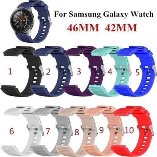 For Samsung Galaxy Watch 46MM 42MM Rubber Watch Band Silicone Replacement Wristband Band for Pebble Time Amazfit BIP Bracelet
