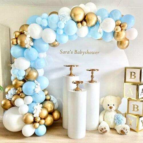 Blue Macaron Balloon Garland Arch Kit Birthday Party Decor Foil Latex Ballon Wedding Birthday Party Baby Shower Kids Baloon