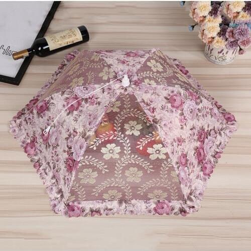 Folding Dish Cover Lace Mesh Encryption Net Anti-Mosquito Table Cover New Plain Large Reinforced Net Dish Cover funnel