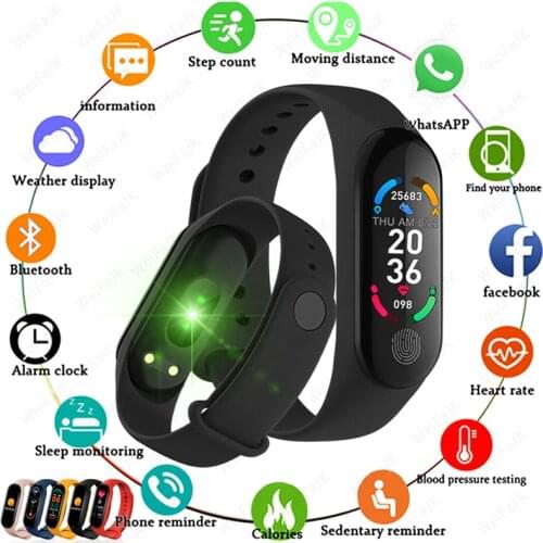 2021 M6 Smart Watch Men Women Bluetooth Smartwatch Heart Rate Fitness Tracking Sports Bracelet For Apple Huawei Xiaomi Watches