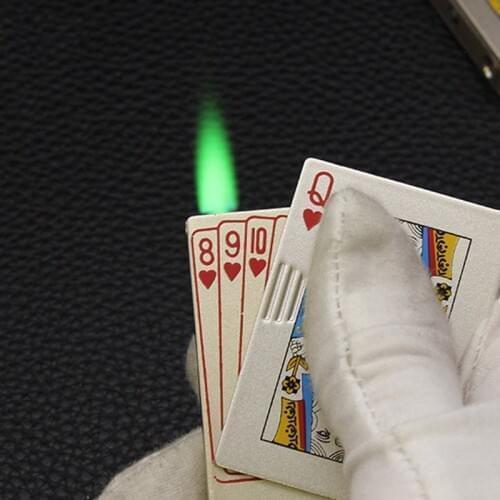 Poker Gas Aerated Metal Lighter Windproof Butane Torch Unusual Lighter