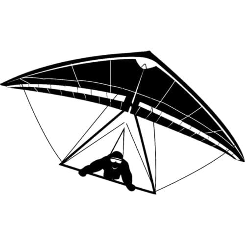 16.9CM*9.9CM Interesting Extreme Hang Gliding Glider Sports Silhouette Vinyl Car Stickers Black/Silver Decoration S9-1193