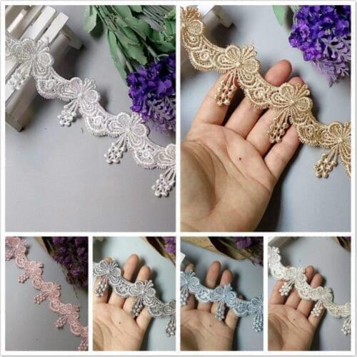 3 Yard Vintage Butterfly Lace Embroidered Lace Trim Ribbon Applique DIY Sewing Craft Crochet Fabric Edging Trimmings Dress New
