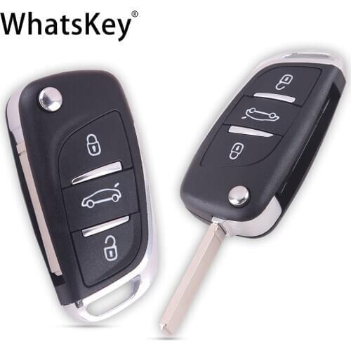 WhatsKey 2/3 Button Key Shell For Peugeot 206 308 407 307 For Citroen C4 C5 Berlingo Modified Folding Remote Key Case CE0536