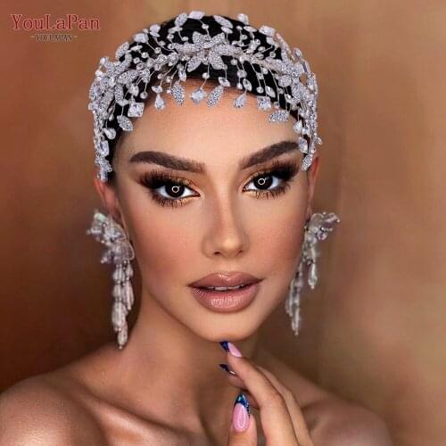 YouLaPan HP384 Hot Sale Rhinestone Hair Vines for Bride Headband Luxury Bride Headpiece Handmade Large Wedding Hair Accessories