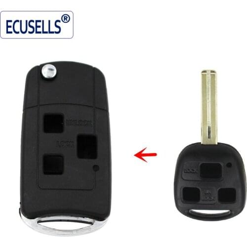 1PC, 5PCS, Replacement Shell Modified Remote Key Keyless Case Fob 3 Button For Lexus IS200 GS300 LS400 RX300