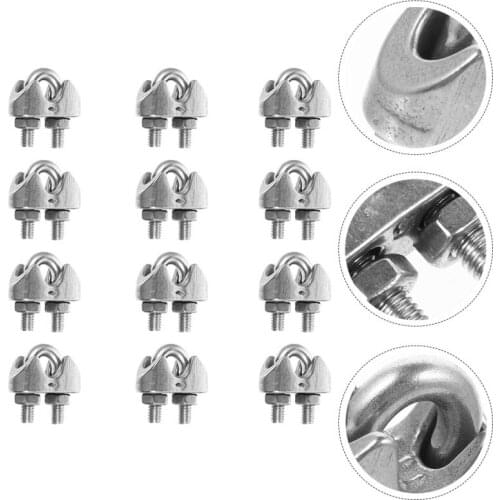 12pcs Stainless Steel Wire Rope Clips for Rigging Rope and Tension Cable