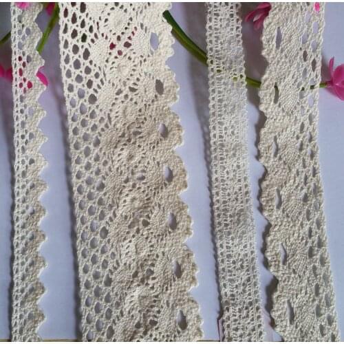 16yd/lot Natural color cotton lace trim Curtain sofa garment Decoration diy lace accessories A4