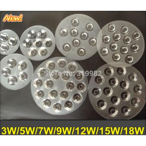 20pcs/lot LED Conjoined Twin Lens 3W/5W/7W/9W/12W/15W/18W PMMA Optical High Power Ceiling Spot Down Light Lenses Smooth surface